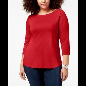 CHARTER CLUB COTTON BOAT NECK TOP